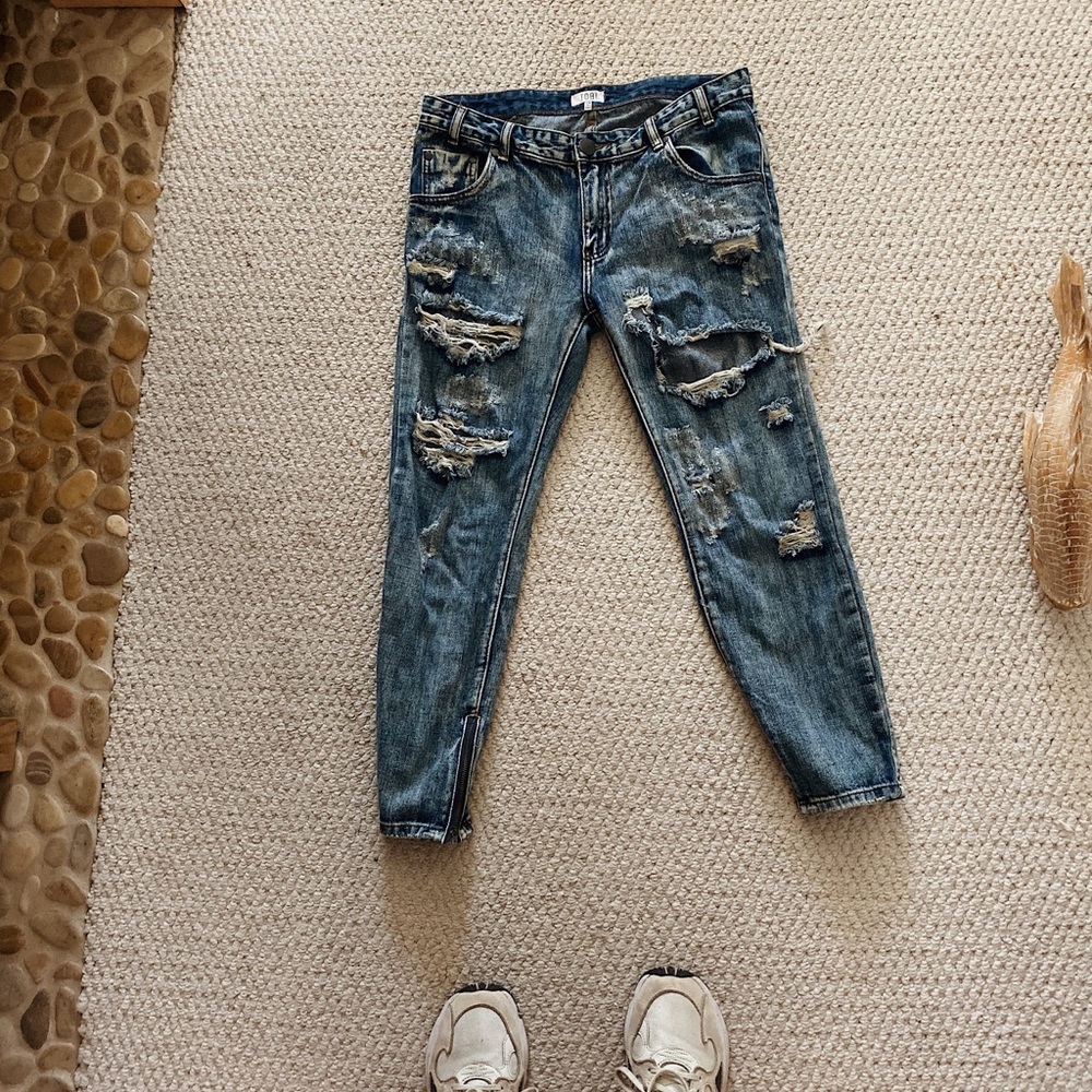 Distressed jeans
